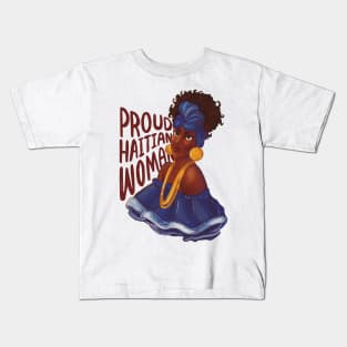 Happy Haitian Flag Day Celebration Haiti Proud Woman Kids T-Shirt